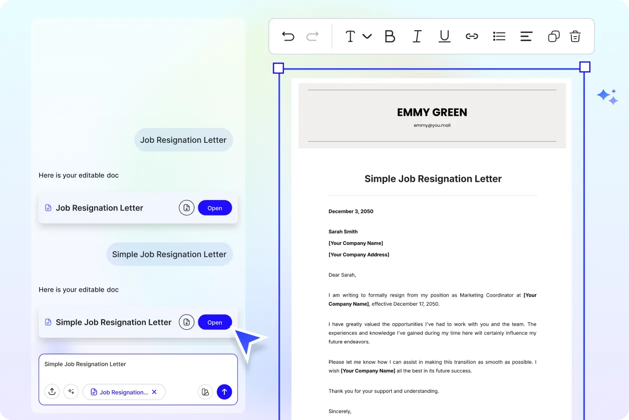 Free AI Job Resignation Letter Generator, Free Job Resignation Letter Maker Online